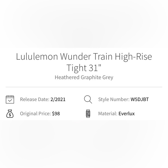 Lululemon Wunder Train High-Rise Tight 31" - Heathered Graphite Grey - Picture 6 of 14